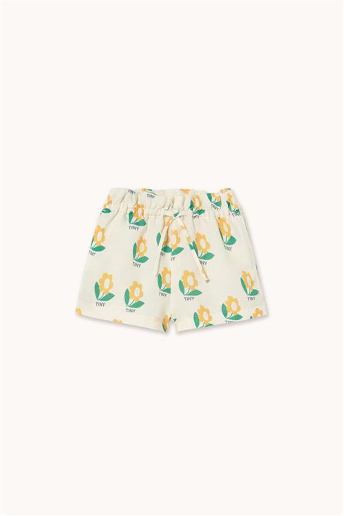 Tinycottons Tiny Flower Kort I Hør Off-white  Off-White 10 Y  Hvid  10 år  kvinde