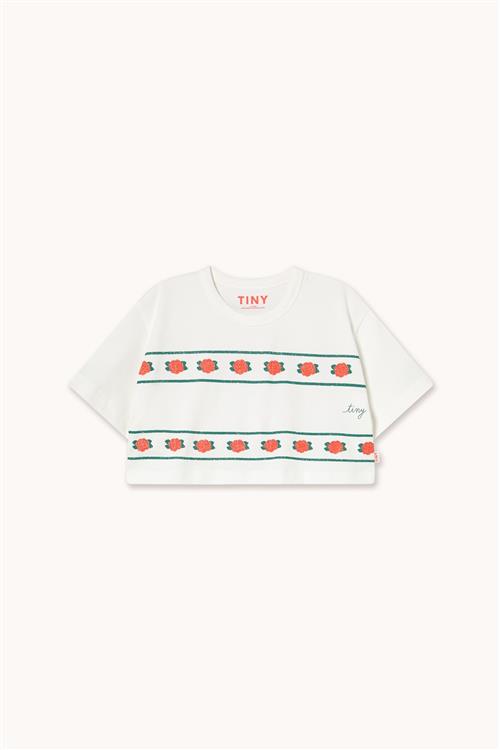 Tinycottons Roses Crop Tee Off-white  Off-White 4 Y  Hvid  4 år  kvinde