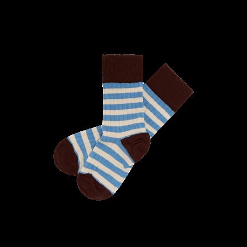 FUB 2-pak Klassiske Stribede Sokker Sea/maroon  Sea/Maroon-33-35 EU  Blå  33-35 EU  unisex