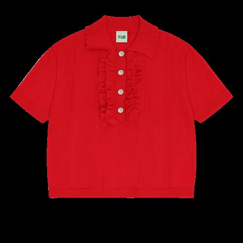 FUB Polo Med Frynser Red  Red-120 cm  Rød  120 cm  kvinde