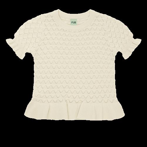 FUB Pointelle Tee Ecru  Ecru-130 cm  Creme  130 cm  kvinde