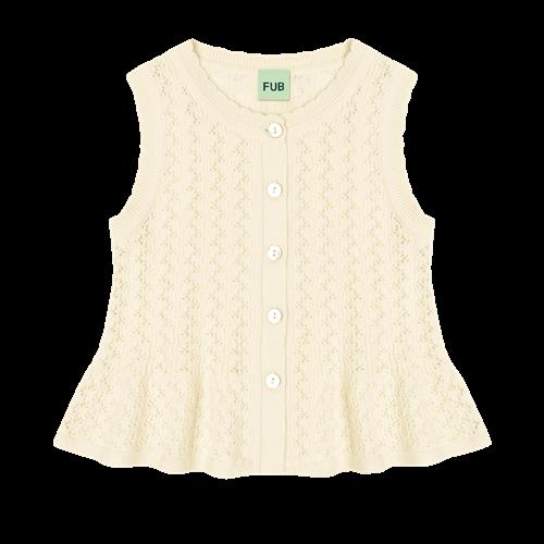 FUB Pointelle-top Ecru  Ecru-120 cm  Creme  120 cm  kvinde
