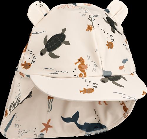 Liewood Senia Solhat Med Ører Sea Creature / Sandy  Sea Creature / Sandy-6-9 M  Beige  6-9 måneder  unisex