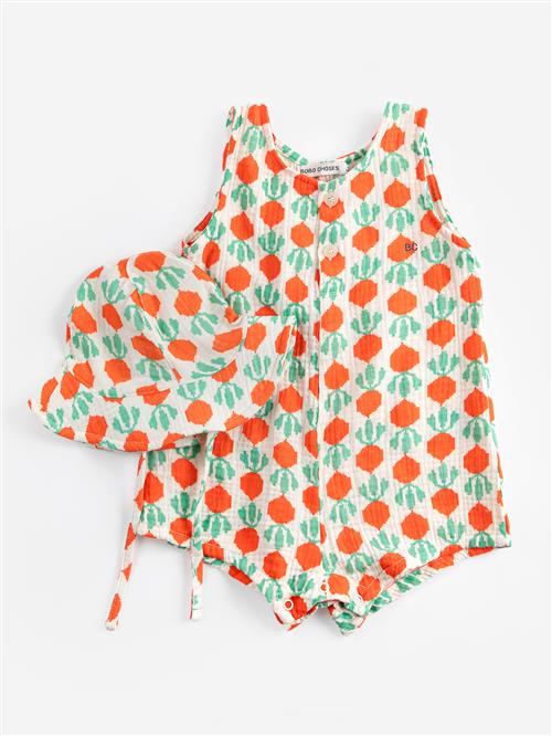 Bobo Choses Cool Radish All Over Romper & Hat Gavesæt White  White 6 months  Hvid  6 måneder  unisex