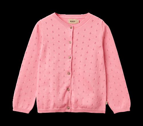 Wheat Knit Cardigan Maia Bubblegum Bubblegum 122 cm  Lyserød  122 cm  kvinde