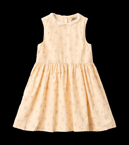 Wheat Dress Elma Barely Apricot Flowers Barely Apricot Flowers 98 cm  Gul  98 cm  kvinde