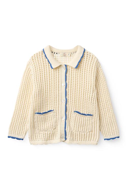 Copenhagen Colors Cardigan Cream Ocean Blue  Cream Ocean Blue 116 cm  Creme  116 cm  kvinde