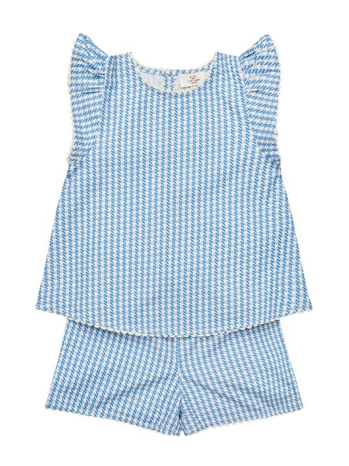 Copenhagen Colors GOTS Houndstooth-sæt Blue Houndstooth Mini  Blue Houndstooth Mini 122 cm  Blå  122 cm  kvinde