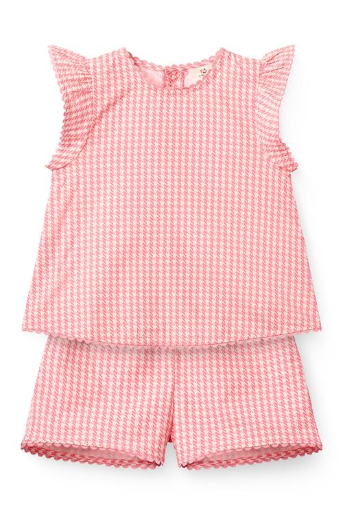 Copenhagen Colors GOTS Houndstooth-sæt Pink Houndstooth Mini  Pink Houndstooth Mini 122 cm  Lyserød  122 cm  kvinde