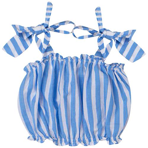 Kidsagogo Valeria Stribet Croptop Iris Blue 8-9 Y  Blå  8-9 år  kvinde