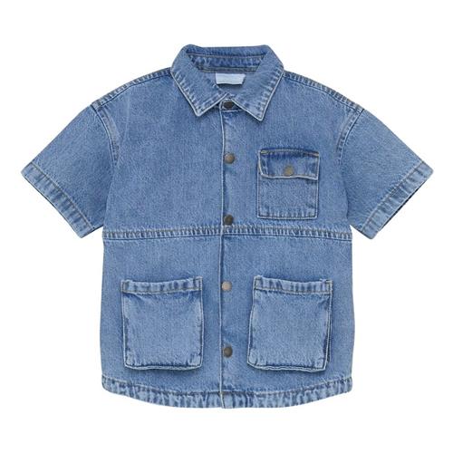 EnFant Kortærmet Denimskjorte Light Denim Blue 104cm  Blå  104 cm  mand