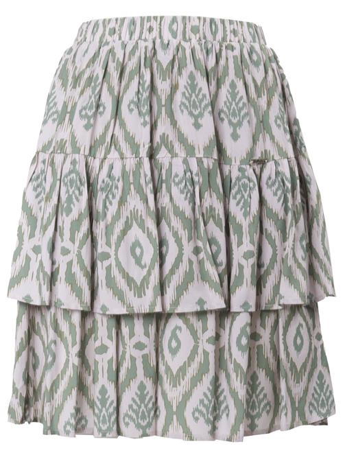 Influencer Nederdel  oliven / pastelgrøn / hvid