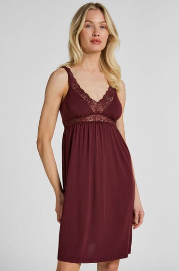 Hunkemöller Jersey Slip Dress med Blonder Lilla