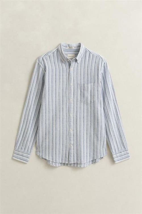 REG COTTON LINEN STRIPE SHIRT