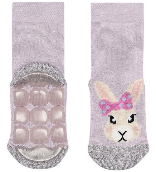 Melton Strømper - Anti-Slip - Rabbit - Cloud Lilac