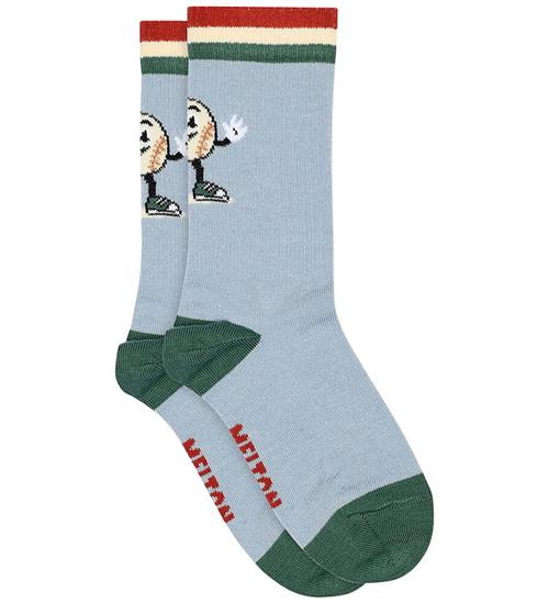 Melton Strømper - Baseball Star - Faded Denim