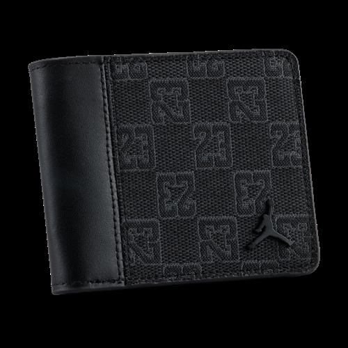 Dobbeltfoldet Jordan-pung med monogram til mænd - sort