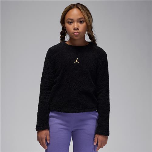 Jordan Mountainside-crewtrøje i bouclé til større børn - sort