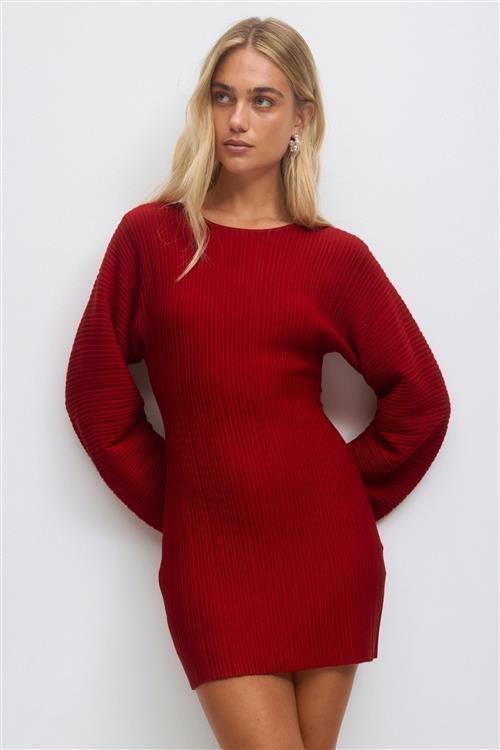 Gina Tricot - Knitted dress - korte kjoler - Rød - XS - Dame