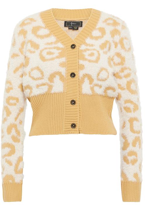 faina Cardigan  gul / uldhvid