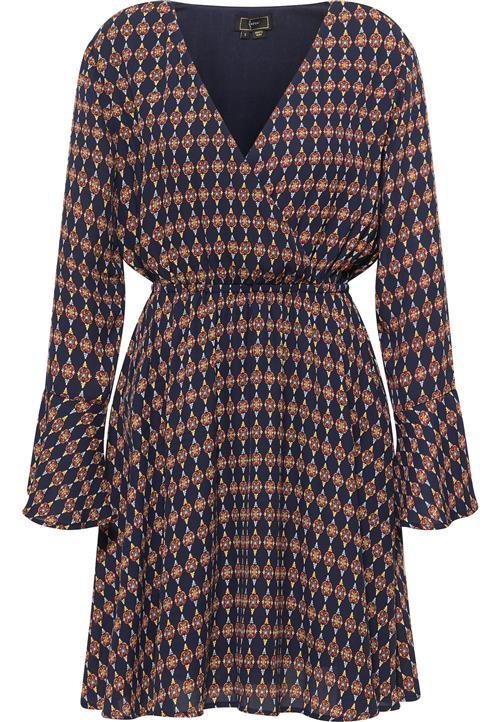 faina Kjole  marin / gul / grå / rød