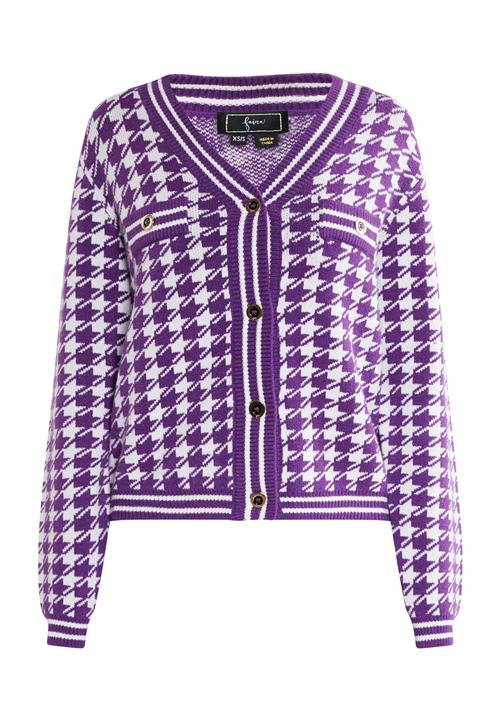 faina Cardigan  mørkelilla / hvid