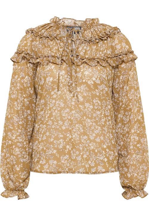 DreiMaster Vintage Bluse  sennep / hvid