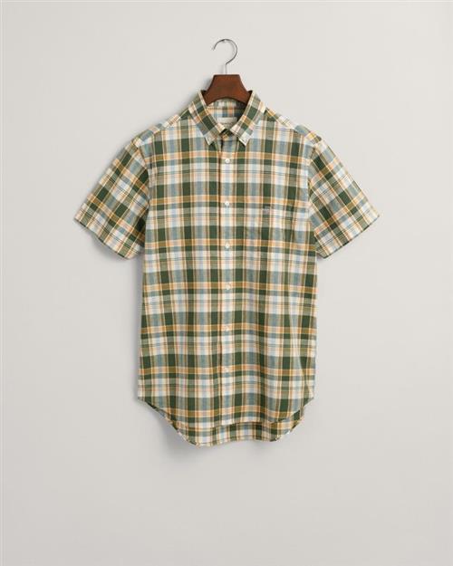 REG COTTON LINEN CHECK SS SHIRT