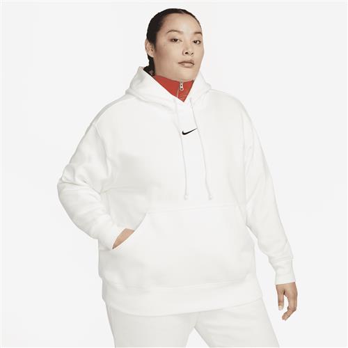Se Oversized Nike Phoenix Fleece-pullover-hættetrøje til kvinder (plus size) - hvid hos Nelly
