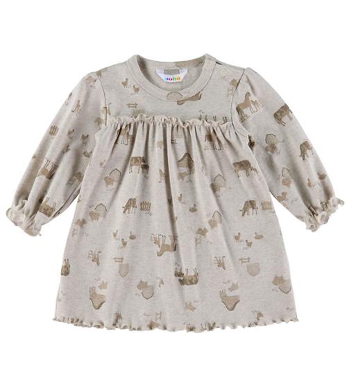 Joha Kjole - Lys Beige m. Bondegårdsdyr