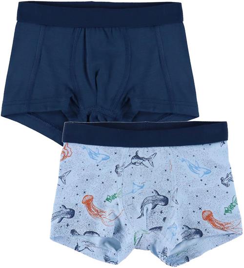 Joha Boxershorts - Bambus - 2-pak - Blå m. Havdyr