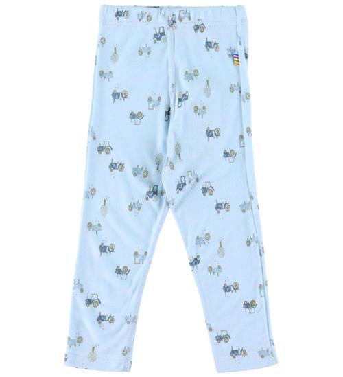 Joha Leggings - Bambus - Lyseblå m. Traktorer