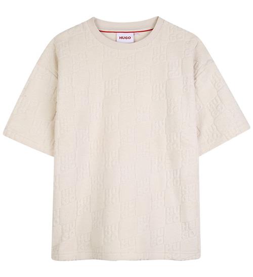 HUGO T-shirt - Frotté - Off White m. Tern