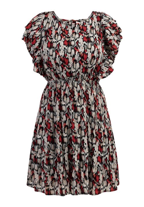 faina Sommerkjole  lysebrun / rød / sort / hvid