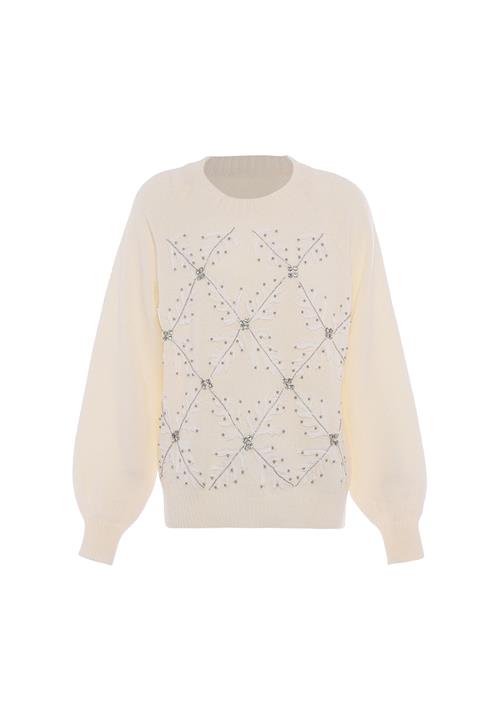 faina Pullover  sølv / hvid / uldhvid