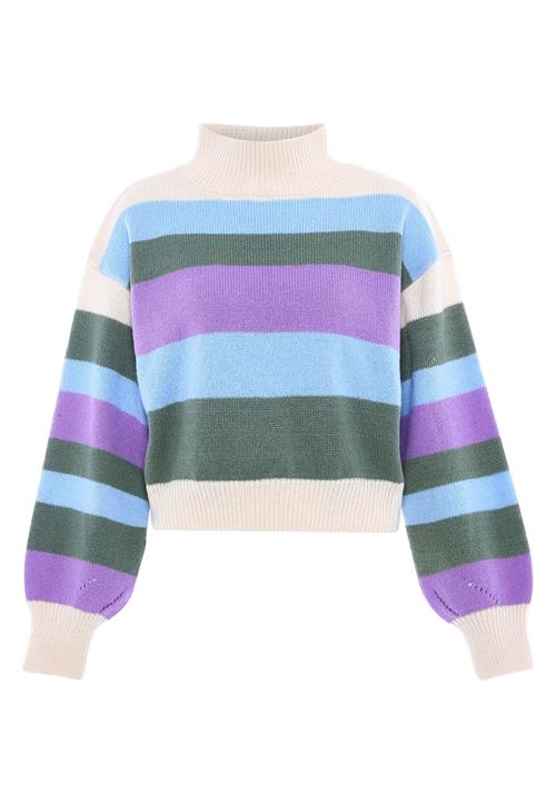 Libbi Pullover  sand / azur / mørkegrøn / lilla