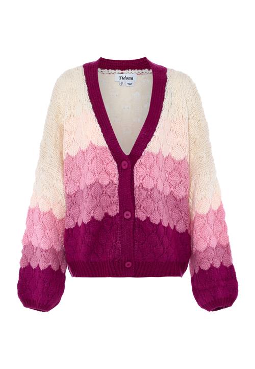 Sidona Cardigan  ecru / lilla / lyselilla / rødviolet