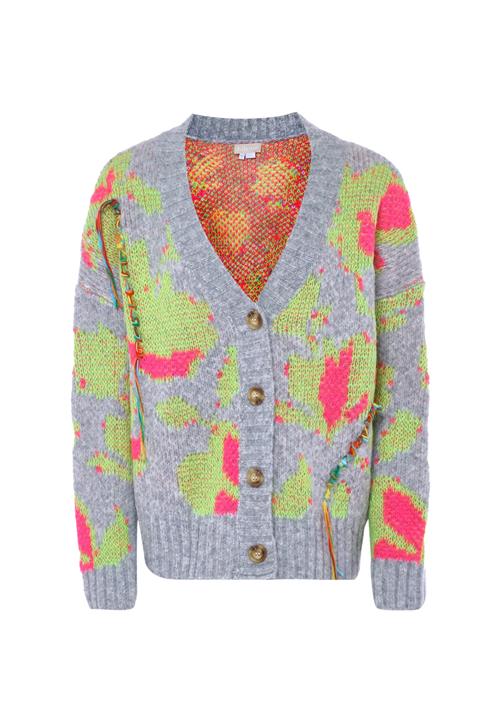 Jalene Cardigan  stone / lime / orange / hindbær