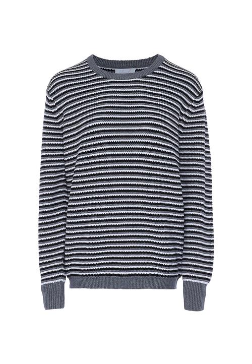 BLONDA Pullover  grå / hvid