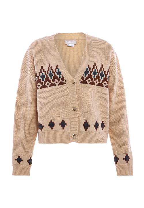 Jalene Cardigan  mørkebeige / blå / brun