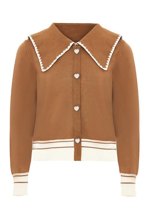 NAEMI Cardigan  karamel / hvid