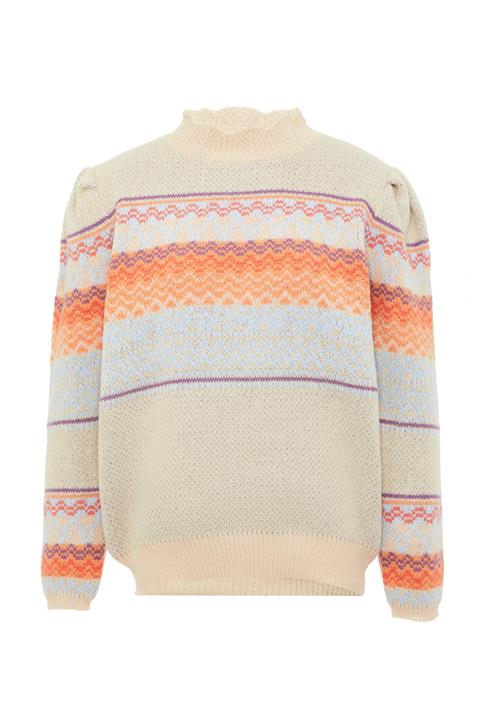 Jalene Pullover  beige / lyseblå / lyselilla / orange