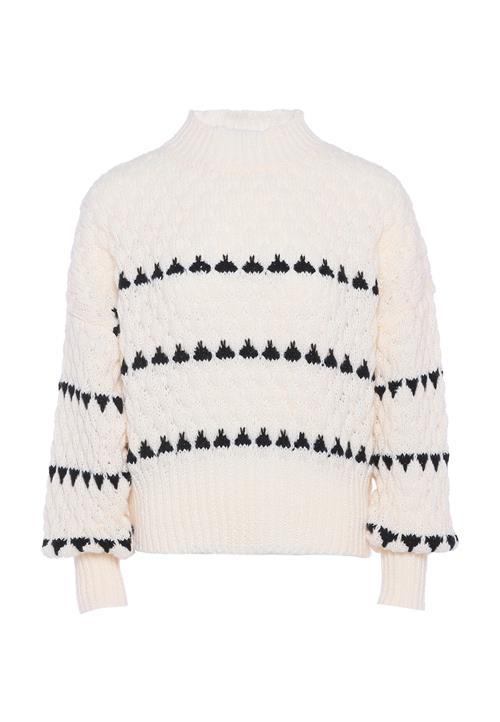 faina Pullover  sort / uldhvid