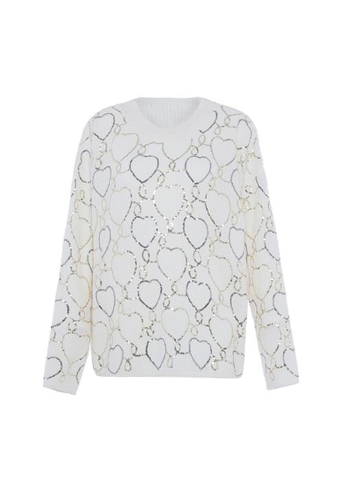 faina Pullover  guld / sølv / uldhvid