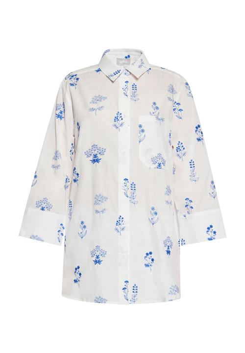 Usha Bluse  blå / hvid