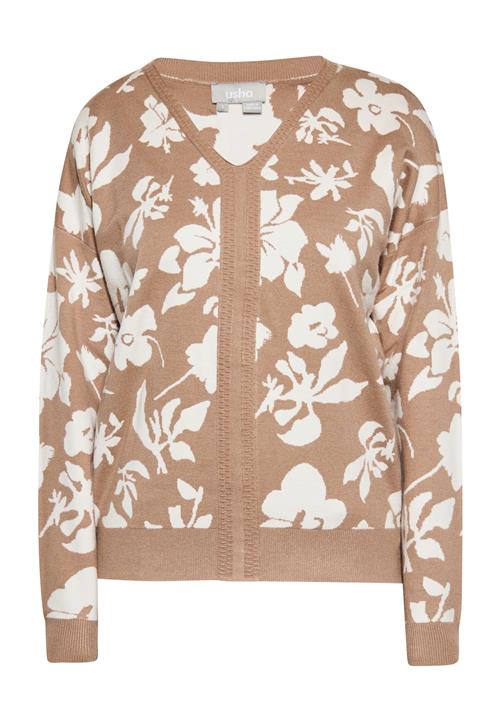 Usha Pullover  lysebrun / hvid