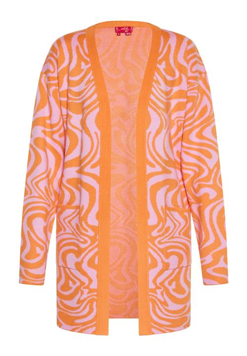 swirly Cardigan  orange / pink