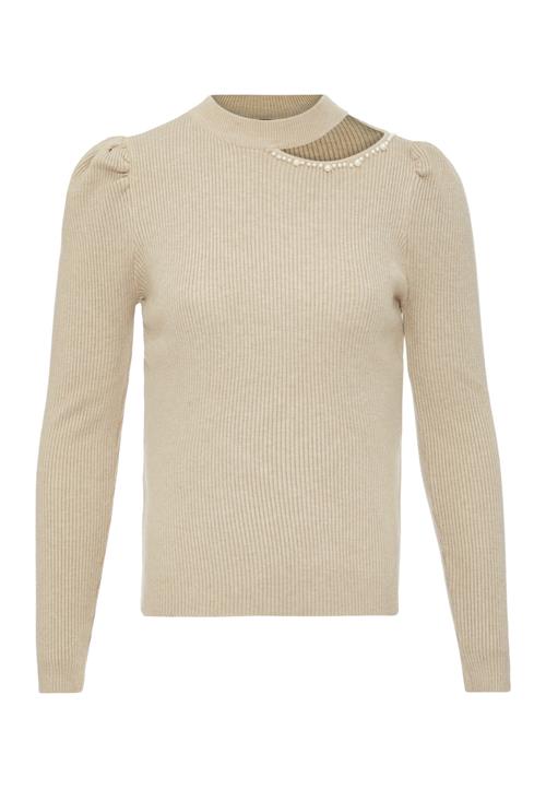 leo selection Pullover  beige-meleret / perlehvid