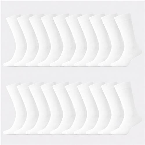 Bambus strømper i hvid til mænd 20-pak