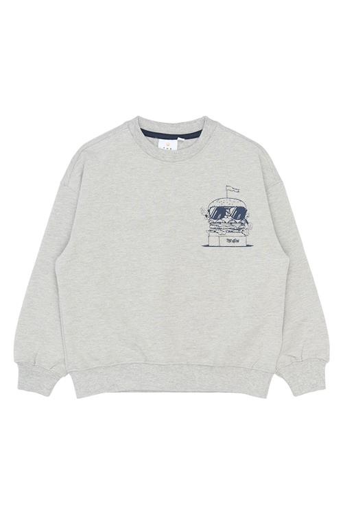The New Evie Sweatshirt Light Grey Melange  Light Grey Melange-7-8 Y  Grå  7-8 år  mand